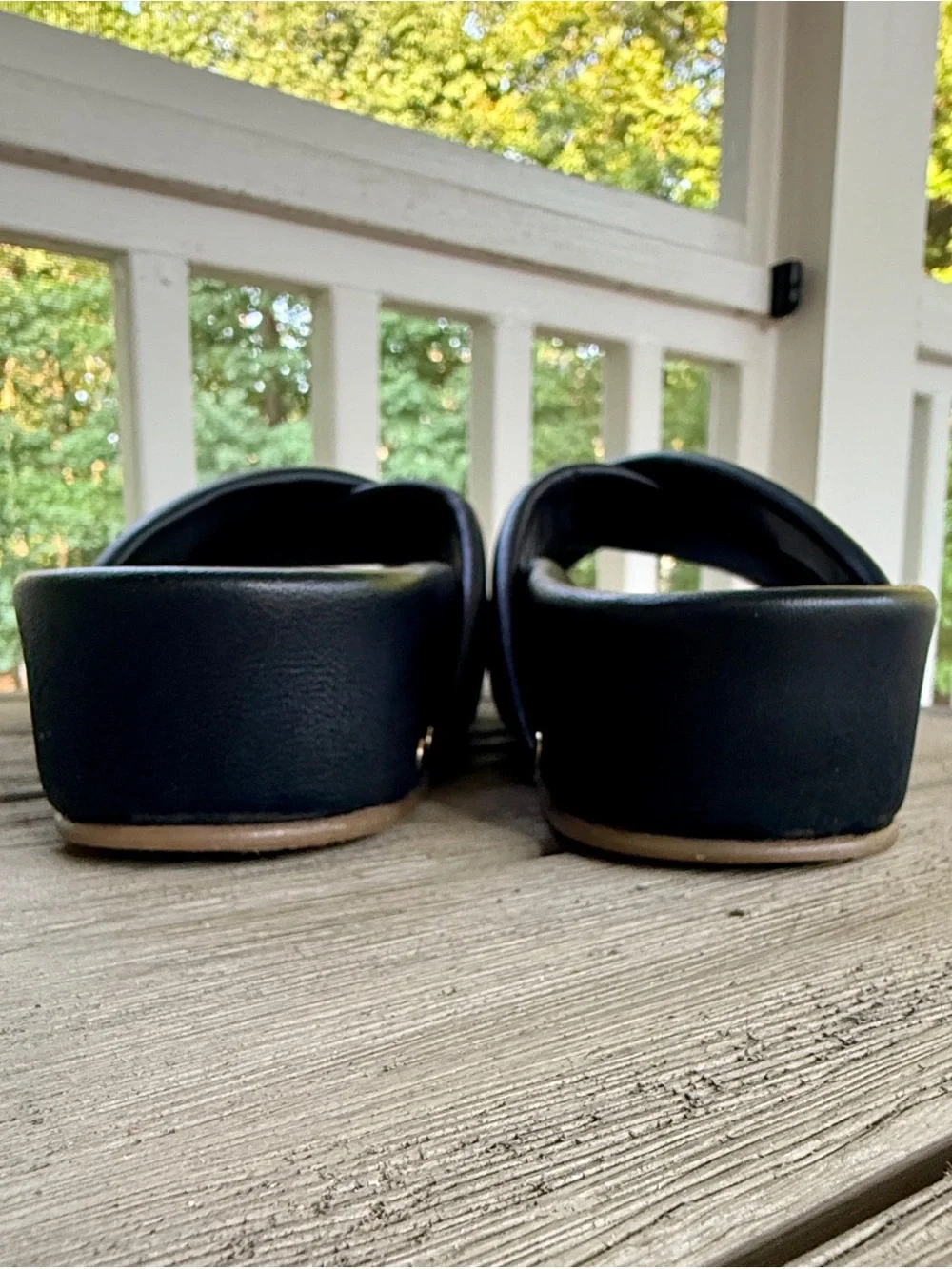 Beek Black Padded Crossband Slide Sandals